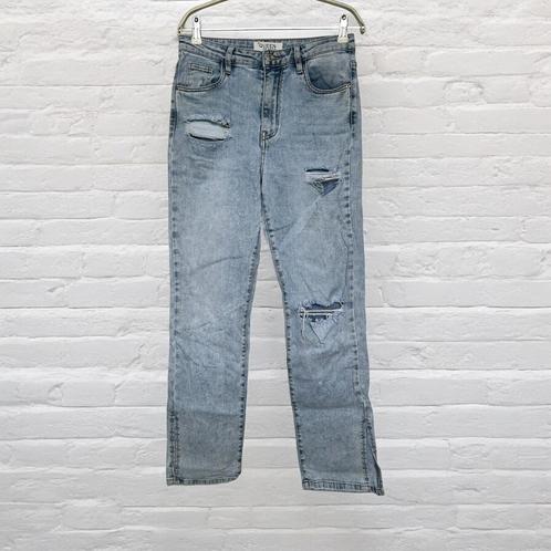 Queen Hearts Jeans Maat M Lichtblauw Ripped Boyfriend Fit, Kleding | Dames, Spijkerbroeken en Jeans, Zo goed als nieuw, W30 - W32 (confectie 38/40)