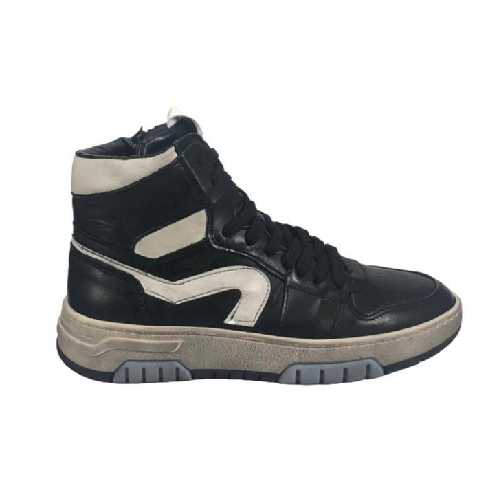 HIP maat 36 lerensneaker/rits zwart/wit - gratis verzenden, Kinderen en Baby's, Kinderkleding | Schoenen en Sokken, Nieuw, Schoenen