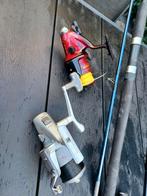 2x boothengels met molens, Watersport en Boten, Hengelsport | Zeevissen, Ophalen, Gebruikt, Werphengel