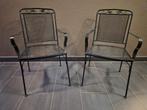2 ijzeren stoelen met armleuning, Ophalen, Metaal