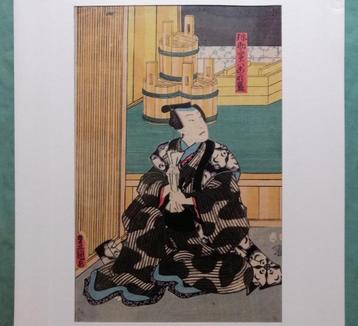 Japanse houtsnede Kunisada Acteursprent beschikbaar voor biedingen