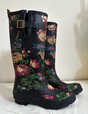 Joules regenlaarzen dames 39 blauw met bloemen beschikbaar voor biedingen