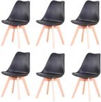 Set van 6 - Nordic middeleeuwse eetkamerstoelen - Zwart, Verzenden, Nieuw
