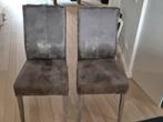 Set van 6 grijze eetkamerstoelen, Huis en Inrichting, Stoelen, Ophalen, Twee, Zo goed als nieuw, Stof