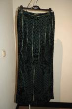 Balmain x H&M dennen groene broek fluweel achtige print 38, Maat 38/40 (M), Verzenden, Zo goed als nieuw, Lang