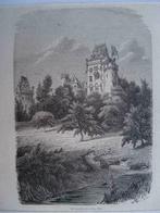 128 / Berg het Koninklijk Slot in 1873 Houtgravure 1882, Antiek en Kunst, Ophalen of Verzenden