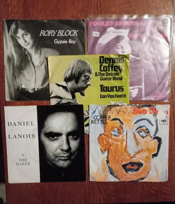 Singles Bob Dylan, R. Block, E. Bishop, D. Lanois, D. Coffey, Cd's en Dvd's, Vinyl Singles, Gebruikt, Single, Pop, 7 inch, Verzenden