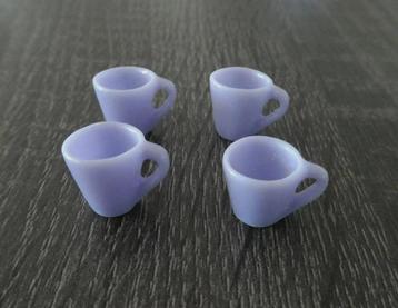 poppenhuis 1:12   set van 4 bekers lila nieuw! beschikbaar voor biedingen