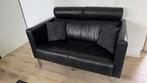 2 zitsbank van zwart leer merk Skalma, Huis en Inrichting, Ophalen, Tweepersoons, Zo goed als nieuw, Minder dan 150 cm