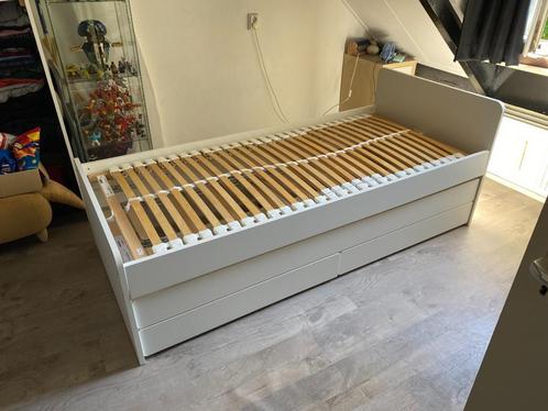 1 PERSOONS BED 90 X 200 MET ONDERBED EN OPBERG IKEA, Huis en Inrichting, Slaapkamer | Bedden, Gebruikt, Eenpersoons, 90 cm, 200 cm