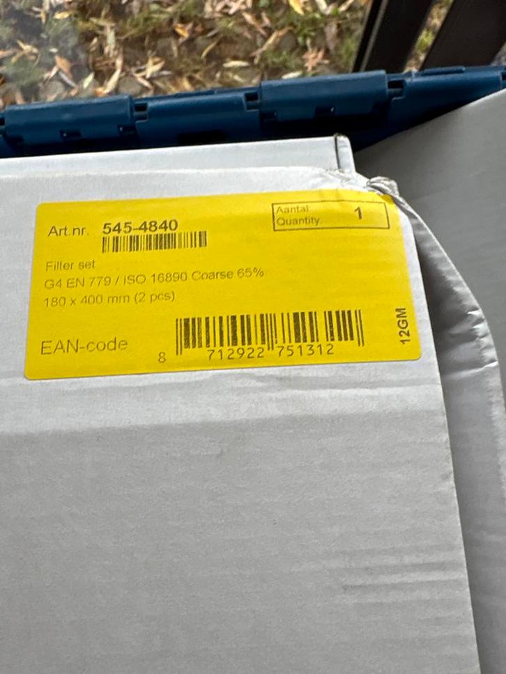 Filterset 545-4840 - Nieuw itho HRU. G4 en 779, Auto-onderdelen, Filters, Universele onderdelen, Nieuw, Ophalen of Verzenden