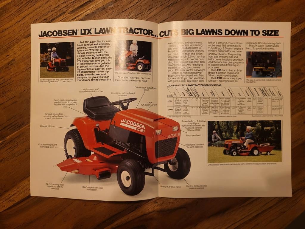 Tractor folder JACOBSEN homelite, Ophalen of Verzenden, Zo goed als nieuw