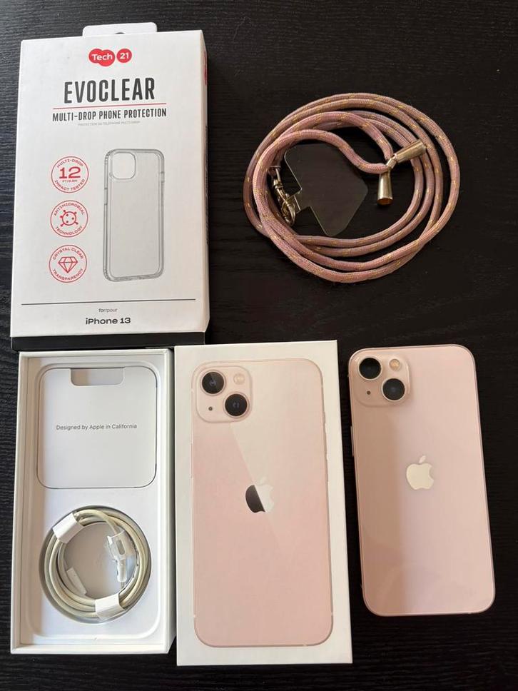 Iphone 13 licht roze 128gb in nette staat, Telecommunicatie, Mobiele telefoons | Apple iPhone, Zo goed als nieuw, 128 GB, iPhone 13