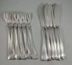 6 zilveren viscouverts dubbel rondfilet antiek 835 zilver, Antiek en Kunst, Ophalen of Verzenden, Zilver