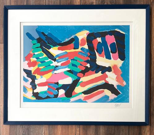 Karel Appel, kleurrijke litho in lijst; 750,=, Antiek en Kunst, Kunst | Litho's en Zeefdrukken, Ophalen