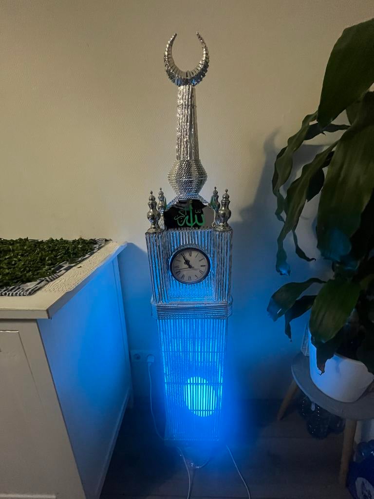 Clocktower lamp met kleurverandering, Ophalen of Verzenden, Gebruikt, Analoog, Staande klok