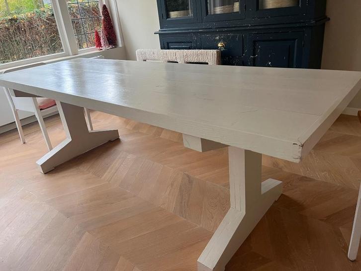Piet Hein eek tafel eettafel kantinetafel wit 2,40 x 0,80 cm, Huis en Inrichting, Tafels | Eettafels, Gebruikt, 50 tot 100 cm