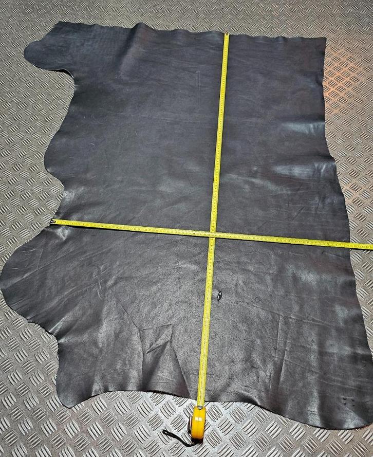 Kalfs - Leer Black(zie omschrijving!), Hobby en Vrije tijd, Stoffen en Lappen, Nieuw, Leer of Kunstleer, 30 tot 120 cm, 30 tot 200 cm