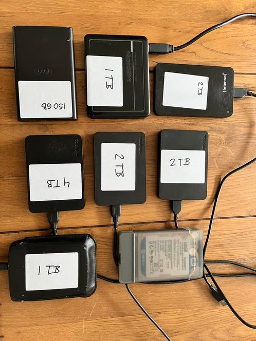 9 stuks externe harddisks, Computers en Software, Harde schijven, Gebruikt, Laptop, Extern, HDD, USB, Ophalen of Verzenden