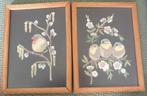 2 vintage borduurwerken vogels, ingelijst, Ophalen of Verzenden