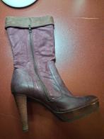 Laarzen van paars en bruin geschuurd leer van YKX en Co., Kleding | Dames, Schoenen, Hoge laarzen, Overige kleuren, Ophalen of Verzenden