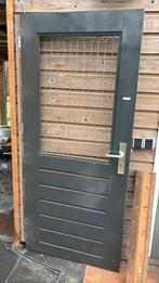 Hardhouten buitendeur 88x200, Doe-het-zelf en Verbouw, Deuren en Horren, Ophalen, Gebruikt, 200 tot 215 cm, Glas