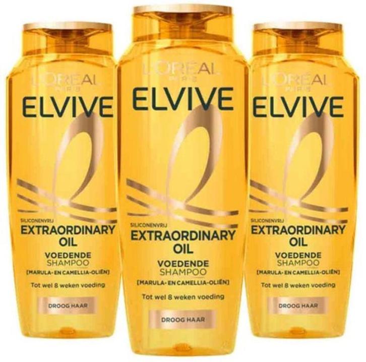 Elvive Extraordinary Oil Shampoo 3 x 250 ml, Sieraden, Tassen en Uiterlijk, Uiterlijk | Haarverzorging, Nieuw, Shampoo of Conditioner