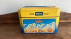 Vintage/brocante WASA knackebrod blik, geel/blauw, Ophalen of Verzenden, Gebruikt, Overige, Overige merken