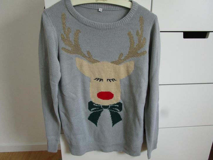 (Kerst) trui met rendier maat S, Kleding | Dames, Truien en Vesten, Zo goed als nieuw, Maat 36 (S), Grijs, Ophalen of Verzenden