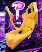 NRG Prisma Kuipstoel sportstoel stoel geel alcantara, Auto diversen, Tuning en Styling, Ophalen of Verzenden