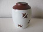 Vintage Ravelli vaas wit met bruine sterren vintage, Ophalen of Verzenden