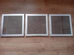 Drie vierkante wissellijsten zilverkleurig 35x35cm, Ophalen of Verzenden, Zo goed als nieuw, Minder dan 50 cm, Minder dan 50 cm