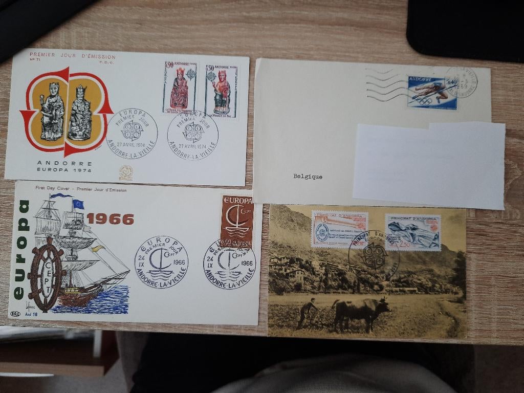 Andorra FDC, Ophalen of Verzenden, Overige landen, Gestempeld