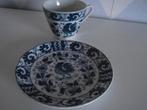 2 st blauw wit porselein kop en schotel Haan 1950 Japan p st, Ophalen of Verzenden