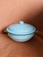 Unieke Vintage Emaille Pan met Deksel Bumper Harvest, Ophalen of Verzenden
