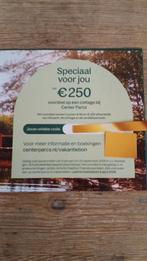 Centerparcs bon tot 250 euro korting, Twee personen, Overige soorten