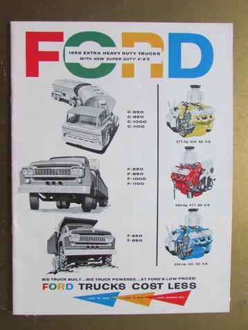 1958 FORD TRUCKS Full Line brochure, Engels beschikbaar voor biedingen