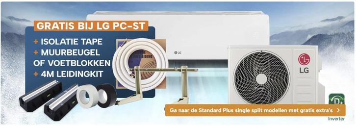 LG PC-ST Standard Plus 2,5kW Doe-Het-Zelf Airco Pakket, Witgoed en Apparatuur, Airco's, Nieuw, Wandairco, Minder dan 60 m³, 3 snelheden of meer