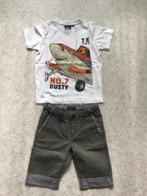Leger groene MEXX chino short met Planes shirt, maat 104, Verzenden, Zo goed als nieuw, Setje, Jongen