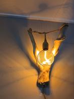 Landelijke wandlamp van drijfhout, Ophalen of Verzenden, Nieuw, Hout, Stoer sober robuust landelijk drijfhout