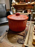 Vintage rode aardewerk stoofpot met deksel van portmeirion, Antiek en Kunst, Ophalen of Verzenden