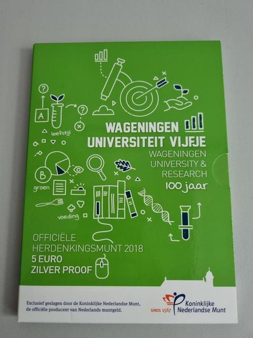 Wageningen Universiteit Vijfje 2018 Zilver Proof, Postzegels en Munten, Munten | Nederland, Losse munt, Euro's, Koningin Beatrix