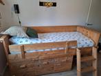 Stoer steigerhouten bed, Kinderen en Baby's, Kinderkamer | Bedden, Ophalen, Gebruikt, 70 tot 85 cm, Hoogslaper of Stapelbed