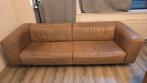 Bruin echt leren bank & loveseat - gebruikt, Ophalen, Gebruikt, Driepersoons, Rechte bank