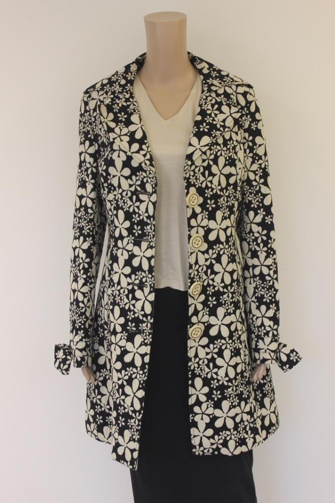 Spoon zwat/roomwit lang jasje maat 40, Maat 38/40 (M), ., Wit, Spoon