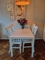 4x houten witte stoelen, Antiek en Kunst, Ophalen