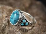 Ring Tibet zilver met Turquoise stenen maat 19 -NIEUW-, Sieraden, Tassen en Uiterlijk, Ringen, 19 tot 20, Nieuw, Ophalen of Verzenden