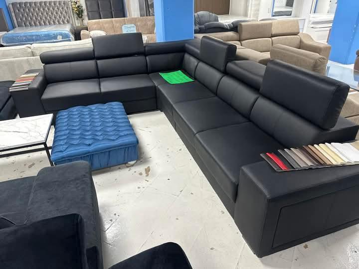 Moderne L-vormige Hoekbank – Zwart & Grijs, Antiek en Kunst, Antiek | Meubels | Stoelen en Banken, Verzenden