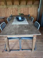 Massief eiken houten tuintafel, Tuin en Terras, Tuinsets en Loungesets, Ophalen, Gebruikt, Eettafel, 6 zitplaatsen