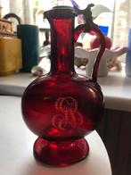 Antiek 18 e eeuw fles Rood glas Ruby archeologie bodemvondst, Ophalen of Verzenden